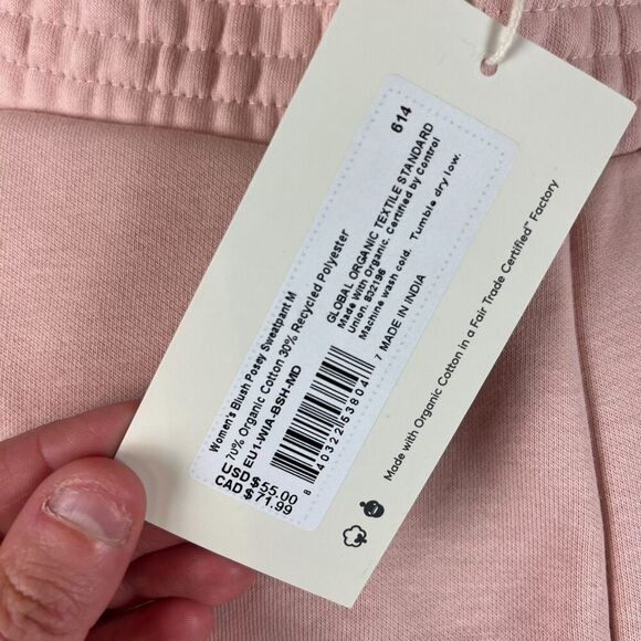 Pact Courtside Fleece Split Ankle Wide Leg Sweatpants Blush Posey Women's M NWT - Picture 4 of 10